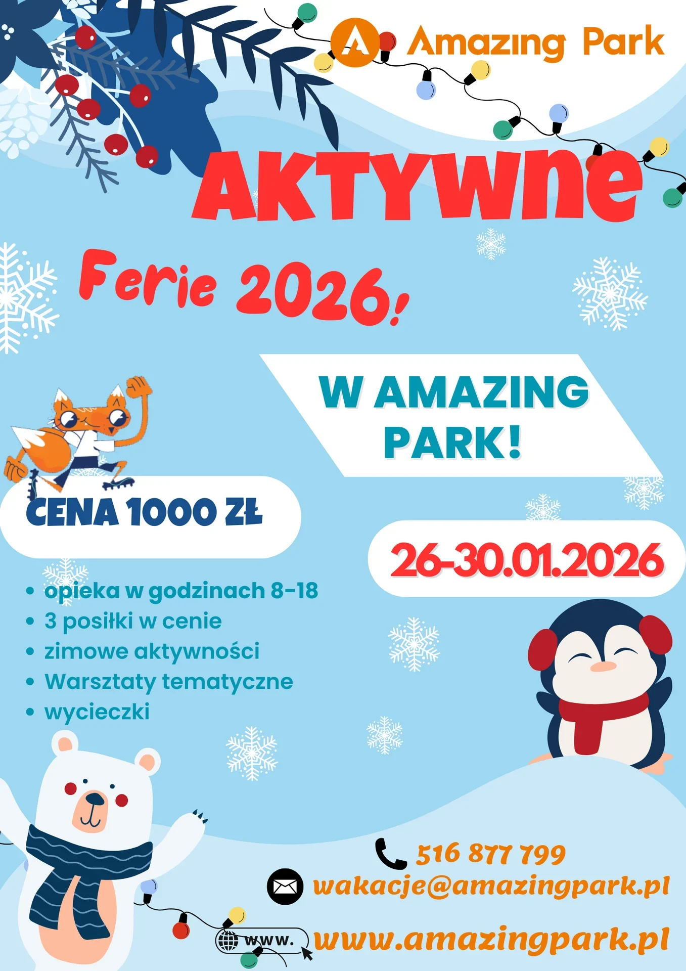 ZIMOWE PÓŁKOLONIE W AMAZING PARK!